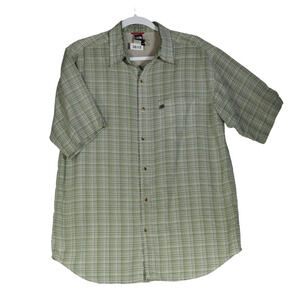 The North Face Shirt Mens Medium Green Button Pocket Intentionally Distressed